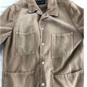 Armani Jeans-Beige Jean Twill Jacket-Fits Men’s Large. Euro Size Unknown